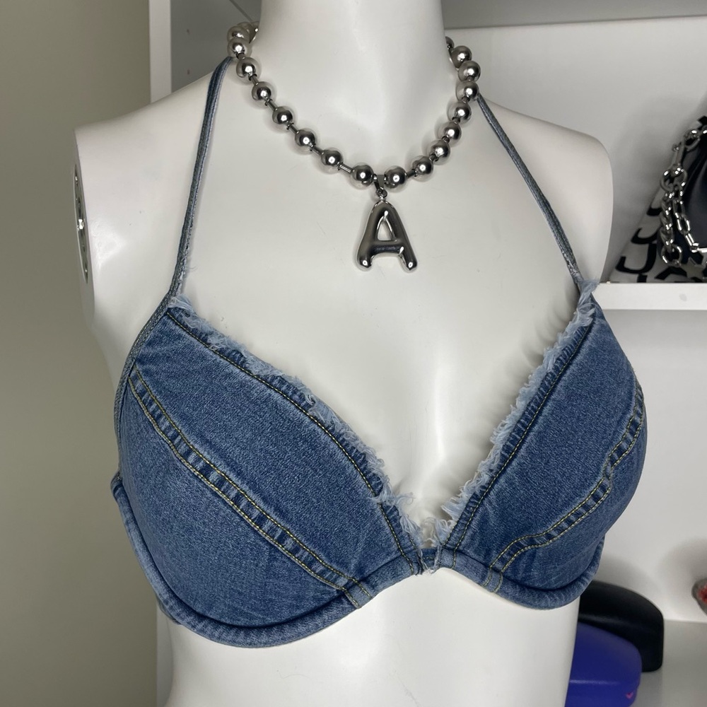 y2k jean bikini top - Picture 1 of 7